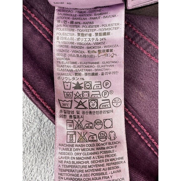 Levi's Legging Jeans Women’s 31 Purple Gold Glitter Mid-Rise Zip Closure - Picture 12 of 16